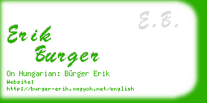 erik burger business card