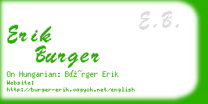 erik burger business card